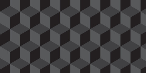 Black cube seamless creative cubes decoration triangle wall and wallpaper textile vector square tile, mosaic endless repeat hexagon block texture background.	