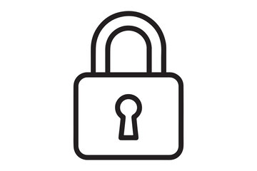 Outline lock icon simple security symbol isolated graphic element