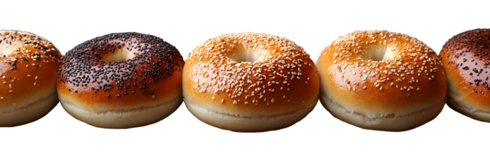 Baked goods row against transparent background