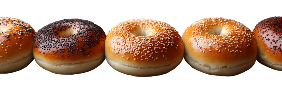 Baked goods row against transparent background