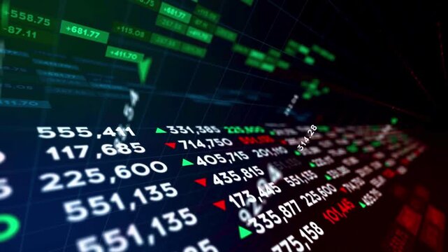 Digital Display of Global Stock Exchange Numbers and Volatility