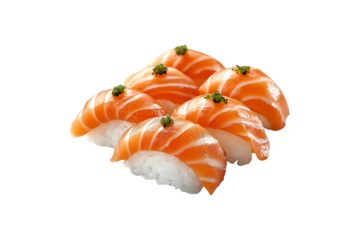 Salmon Nigiri Sushi, Isolated on Transparent Background