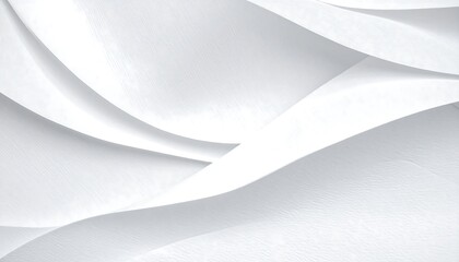 An abstract composition of smooth, curving, layered white surfaces. They create gentle waves, highlighted by soft shadows