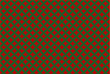 クリスマスカラーの七宝柄シームレス背景