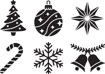 Festive Christmas icons festive holiday celebration symbols
