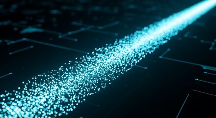 Elegant abstract background with flowing blue waves and shimmering golden lines.