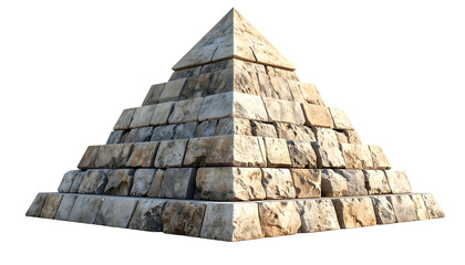 Fototapeta premium A detailed, three-dimensional, stone pyramid with stepped sides against a dark background