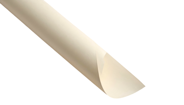 Close-up of a curled, off-white paper edge against a stark black background