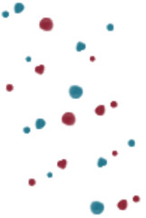 abstract dots in pink and blue on white background minimal design