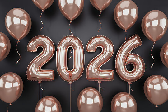 Celebrate the exciting arrival of 2026 with stunning rose gold balloons, perfect for festive New Year's Eve parties and corporate events.
