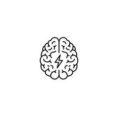 Brain with Lightning Bolt Icon