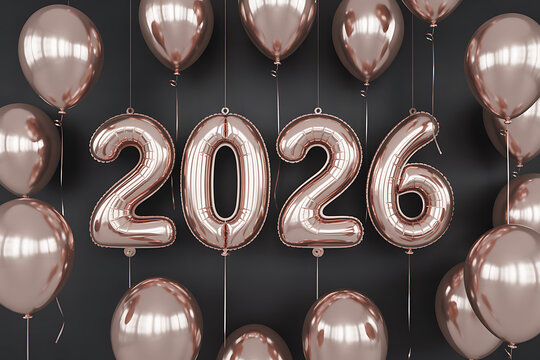 Celebrate the future with stunning rose gold 2026 balloons, perfect for New Year's Eve parties and exciting milestone events.