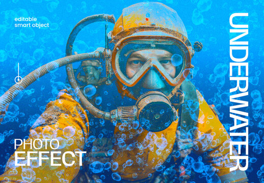 Underwater Photo Effect Mockup