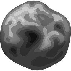 Abstract Organic Shape in Shades of Gray with Textured Surface and Smooth Gradient Lighting