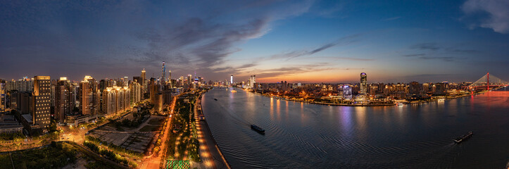 sunset over the huangpu river