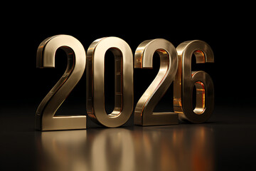 Golden 2026 New Year Celebration: Stunning Metallic Numbers Shine for Holiday Greetings, Event Invitations, and Festive Decoration Designs
