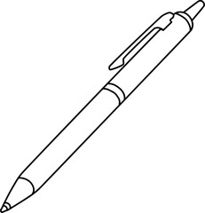 ballpoint line vector illustration isolated on white background