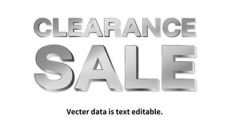 銀文字_立体的_ベクターデータは打ち換え可能_アピアランス編集可能_CLEARANCE SALE_Funnel Display Font