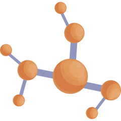 Orange Spheres Connected By Blue Lines Representing Molecular Structure Or Network On White Background Isolated Object Vector Illustration
