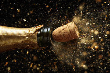 Celebrate success with champagne popping, a golden burst of joy and festivity perfect for New Year's Eve, birthdays, or any special occasion
