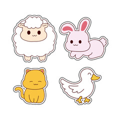 Cute cartoon animal stickers collection