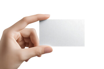 Obraz premium Hand holding blank card, perfect for showcasing business branding, special offers, or adding a personal touch with custom design templates