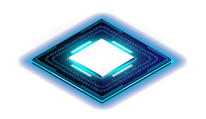 CPU Chip on Motherboard.3D closeup of cpu. Central Computer Processors CPU concept. Quantum computer, large data processing, database concept. Futuristic microchip processor. Digital chip.