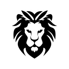 Lion head logo vector illustration, emblem design.	