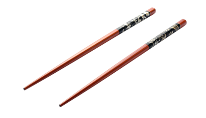 Lacquered chopsticks, detailed design, parallel