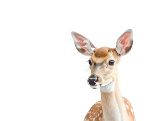 Fototapeta premium Young fallow deer portrait isolated on black background isolated on white background isolated on transparent background