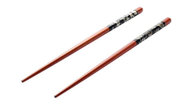 Lacquered chopsticks, detailed design, parallel - Powered by Adobe