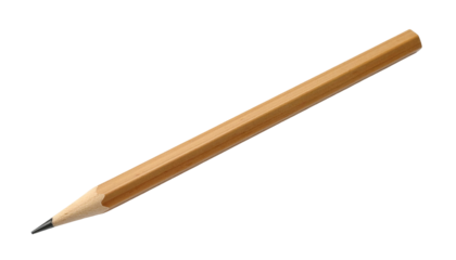 Standard unsharpened pencil with graphite tip on black background