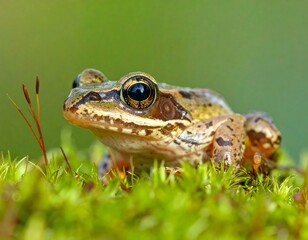 Close-up of a frog on moss