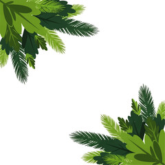Elegant Green Foliage Corner Design for Decorative Elements and Floral Backgrounds - Nature's Touch