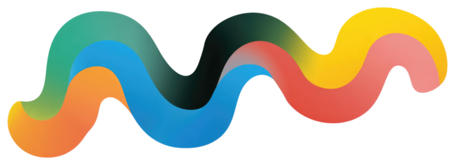 Abstract wavy graphic with vibrant color gradients