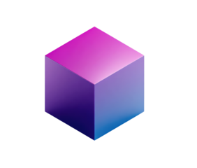 Magenta-to-blue gradient cube