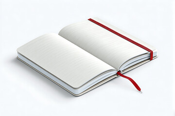 Elegant lined notebook with red elastic band and bookmark, perfect for journaling, note taking, and creative planning, capturing ideas effortlessly.