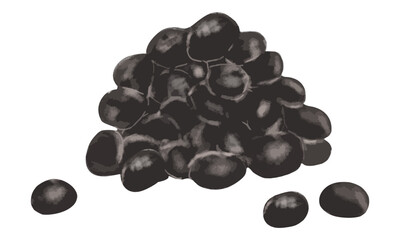 黒豆（おせち料理の一品）のイラスト素材