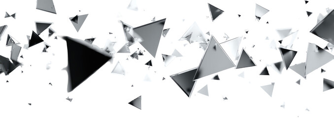 Abstract graphic with fragmented triangular shapes