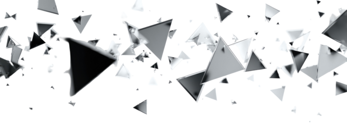 Abstract graphic with fragmented triangular shapes
