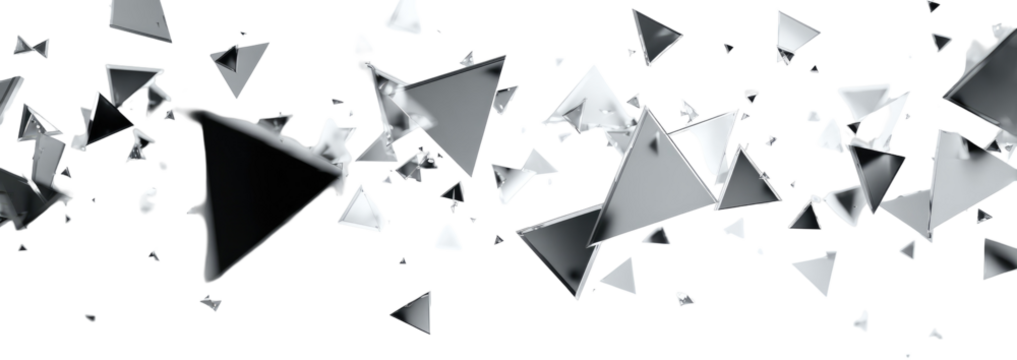 Abstract graphic with fragmented triangular shapes - Powered by Adobe