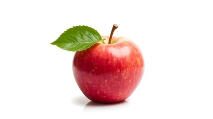 Red Apple with Leaf &ndash; Fresh Minimalist Fruit Symbol for Health, Nutrition, and Natural Living
