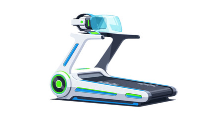Modern Futuristic Treadmill with VR Screen for Home Gym.