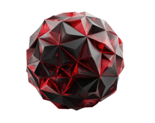 Red and black geometric sphere (2)