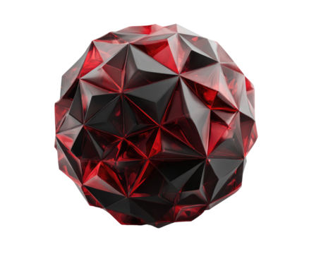 Red and black geometric sphere (2)