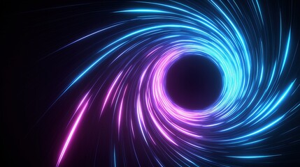 3D abstract background with glowing blue and purple lines forming a speed motion tunnel, digital futuristic light effect design perfect for poster, banner, cover, and modern presentation visuals.