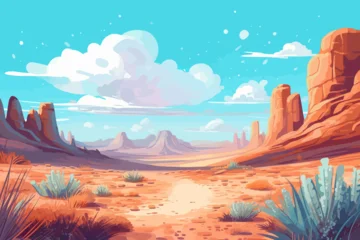 Fototapeten Türkis Monument Valley desert Arizona USA Vector wallpaper Southwest Landscape Illustration Travel Landmark Clipart featuring red sandstone formations Perfect for travel poster    © Evan