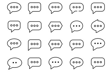 Fototapeta premium WebEngage in dynamic online conversations with these diverse chat bubble icons perfect for websites and social media, ideal for adding a modern, minimalist touch to your digital designs
