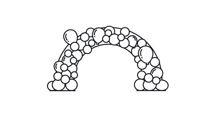 Festive Balloon Archway Decoration for Celebrations and Events. © kopi