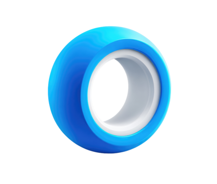 3D ring, blue, white, abstract, circular, geometric